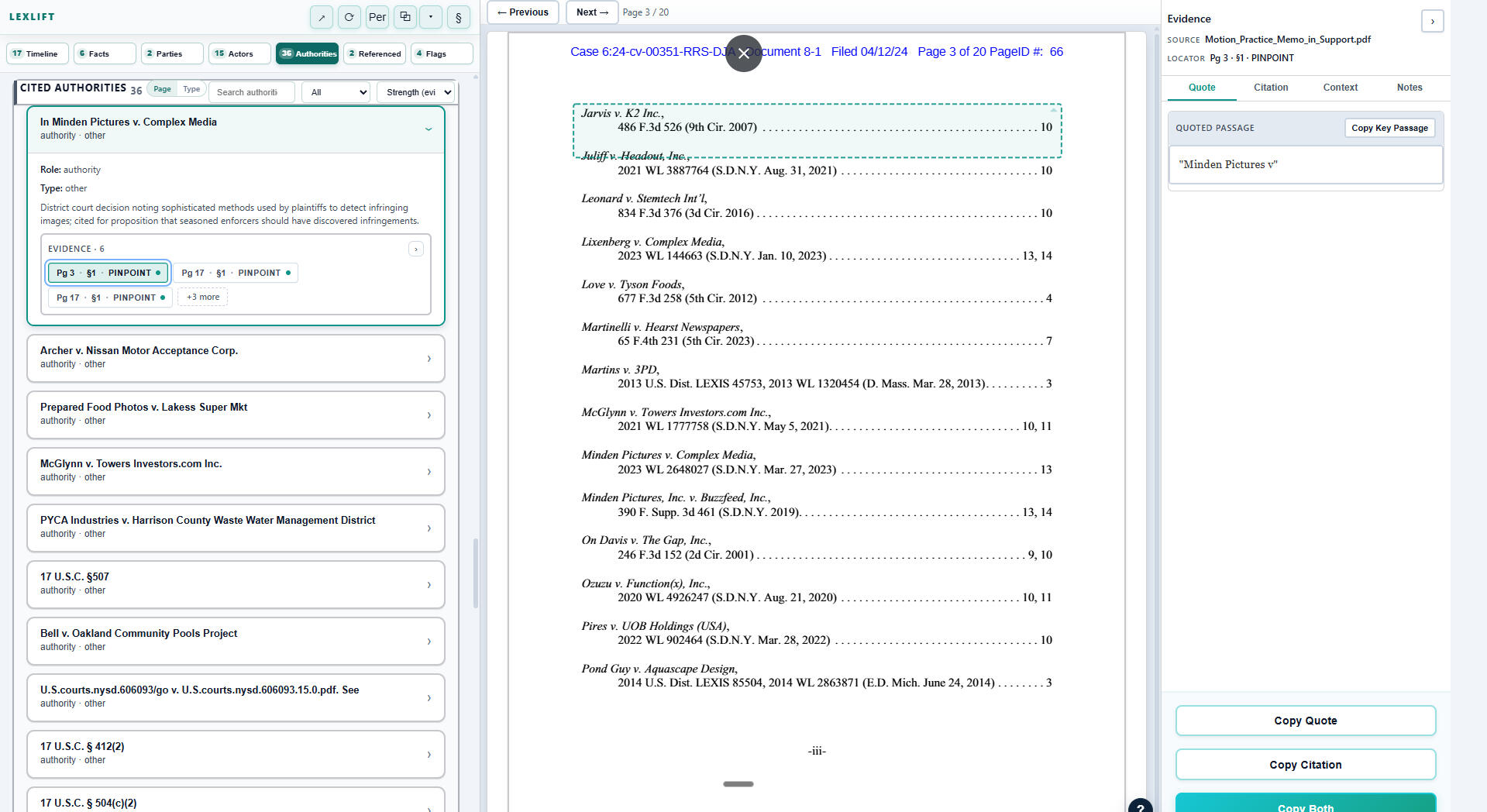 Cited Authorities - Full